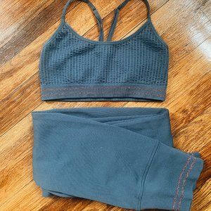 Spiritual Gangster Ananda Lurex Legging & Wide Rip Scoop Bra Set Size XS/S